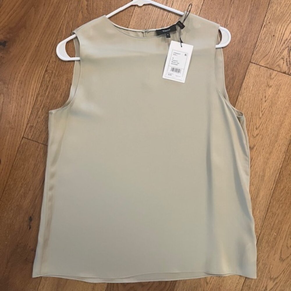 NWT Theory straight shell, 100% silk, flaxseed, Medium